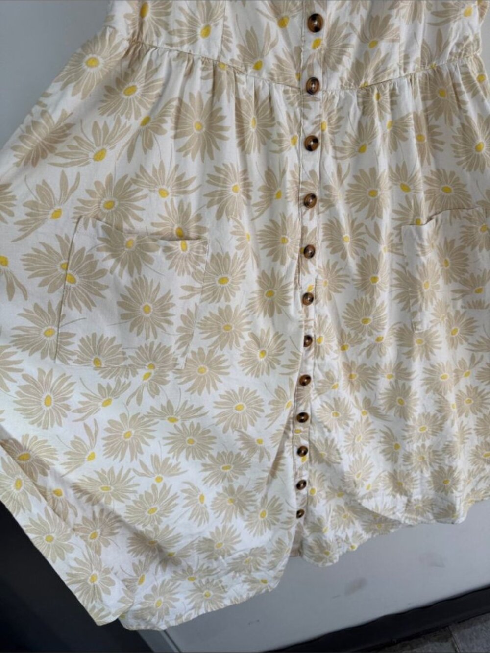 Torrid Cream Midi Dress Yellow Floral Print Size 2 Summer Resort Vacation Chic - Picture 4 of 16